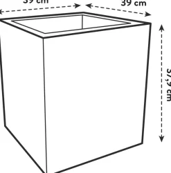 Elho Pflanzkübel Vivo Next 39 x 40 x 38 cm grau Blumentöpfe|Blumentöpfe & Pflanzgefäße