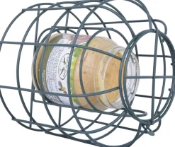 Esschert Design Erdnussbutter-Glashalter grün D 15,5 cm H 15,3 cm Gartenvögel|Erdnussbutter-Häuser