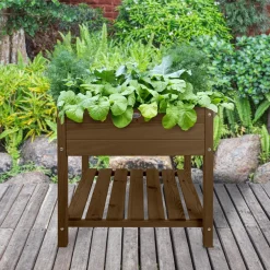 Hot Esschert Design Hochbeet braun 78,8 x 78,8 x 78 cm Anzuchtkästen & Mini-Gewächshäuser