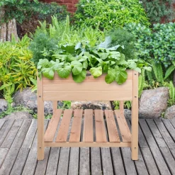Hot Esschert Design Hochbeet natur 78,8 x 78,8 x 78 cm Anzuchtkästen & Mini-Gewächshäuser