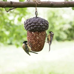 Outlet Esschert Design Vogelfutterspender braun D 14 H 22,2 cm Gartenvögel|Vogelfutterhäuser