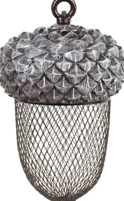 Clearance Esschert Design Vogelfutterspender Eichel silber D 14 H 22,2 cm Gartenvögel|Vogelfutterhäuser
