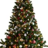 Everlands künstlicher Weihnachtsbaum Imperial rot / weiß D 117 H 180 cm mit 260 LEDs Künstliche Weihnachtsbäume