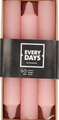 Online Everydays by Stabkerzen Rustic hellrosa 6 Std. 6 St. Stabkerzen