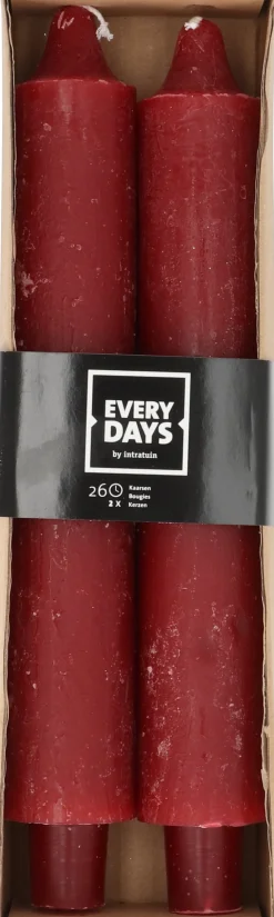 Best Everydays by Stabkerzen Rustic rot 26 Std. 2 St. Stabkerzen
