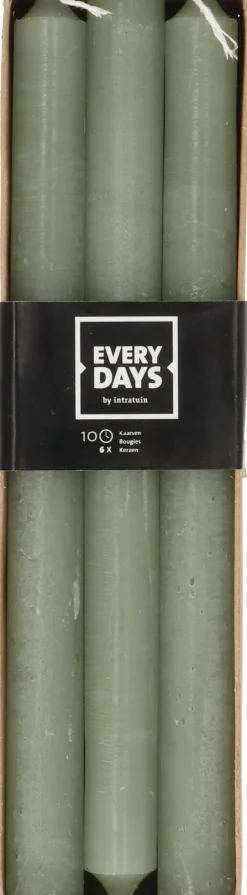 New Everydays by Stabkerzen Rustic hellgrün 10 Std. 6 St. Stabkerzen