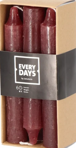 Online Everydays by Stabkerzen Rustic braun 6 Std. 6 St. Stabkerzen