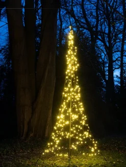 Hot Fairybell Flaggenmast Lichterbaum H 4 m mit 400 LEDs warmweiß Led Weihnachtsbäume (Außen)