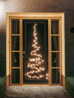 Best Fairybell Weihnachtsbeleuchtung Tür H 210 cm mit 120 LEDs warmweiß Weihnachtsfiguren (Außen)
