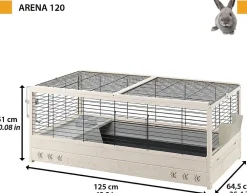 Hot Ferplast Kaninchenstall Arena 125 x 64,5 x 51 cm naturell Kaninchenställe & -Käfige