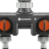 Outlet Gardena 2-Wege-Verteiler für 26,5 mm (G 3/4") und 33,3 mm (G 1") Gewinde Gießen & Bewässerung|Rasensprenger & Bewässerungssysteme