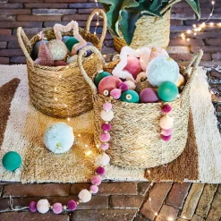 Clearance Girlande mit Kugeln rot / rosa 140 cm Weihnachtsgirlanden & Lametta