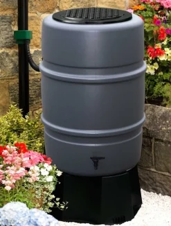 Outlet Harcostar Regentonne 168 L anthrazit Gießen & Bewässerung|Regentonnen