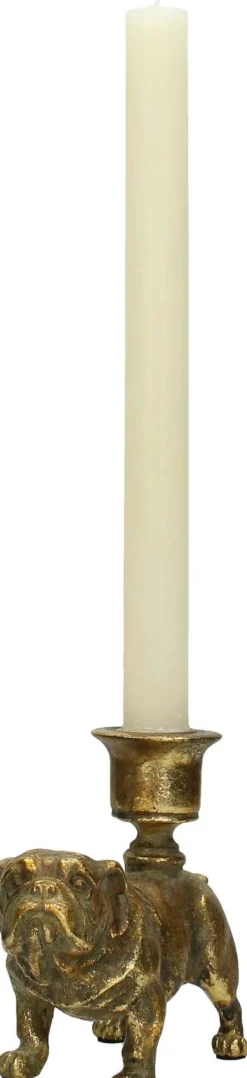 New HD Collection Kerzenständer Hund gold 12 x 6,5 x 11,2 cm Kerzenständer