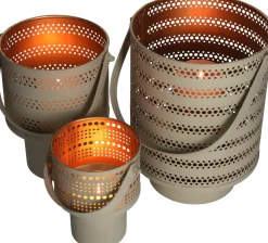 Clearance HD Collection Teelichthalter Sunset beige 21 x 19 x 25 cm Teelichthalter