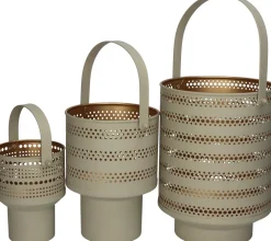 Hot HD Collection Teelichthalter Sunset beige 17 x 15 x 19 cm Teelichthalter