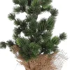 Hot House of Seasons Künstlicher Weihnachtsbaum mit Jute-Fuß D 17 H 34 cm mit 10 LEDs warmweiß Künstliche Weihnachtsbäume