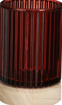 House of Seasons Teelichthalter Cala rot D 8,5 H 13,5 cm Teelichthalter