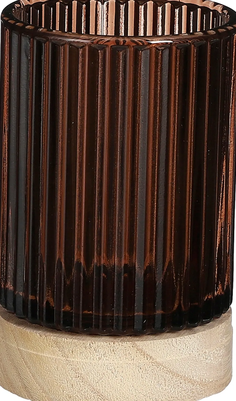 Discount House of Seasons Teelichthalter Cala braun D 8,5 H 13,5 cm Teelichthalter