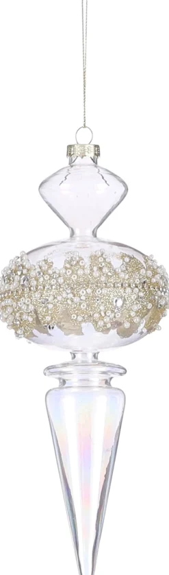 Discount House of Seasons Weihnachtsbaumschmuck Tropfen transparent D 8 H 21 cm Weihnachtsdeko Zum Aufhängen