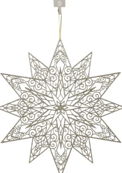 Clearance House of Seasons Weihnachtsbaumschmuck Schneeflocke creme D 49 cm Weihnachtsdeko Zum Aufhängen