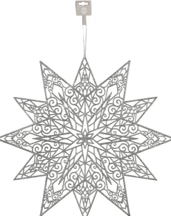 Best House of Seasons Weihnachtsbaumschmuck Schneeflocke silber D 49 cm Weihnachtsdeko Zum Aufhängen