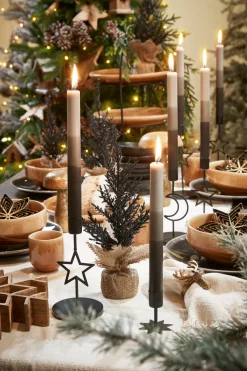 Online House of Seasons Kerzenständer schwarz D 9 H 21 cm Kerzenständer