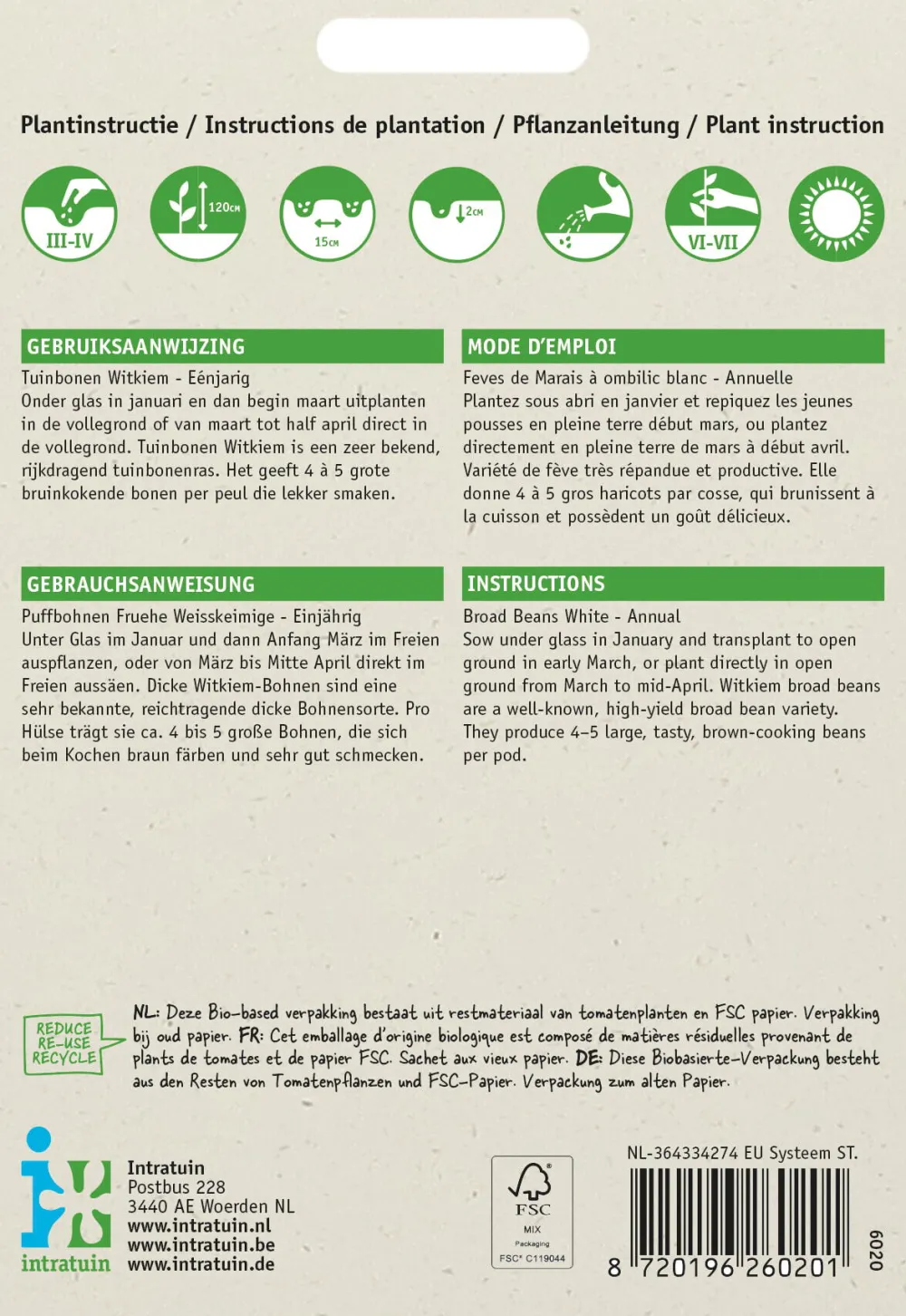 Online Ackerbohne (Vicia faba 'Witkiem') Samen Gemüsesamen|Saatgut