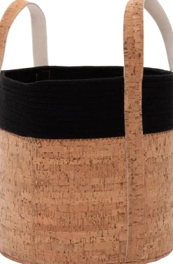 Clearance Aufbewahrungskorb Xue schwarz / Kork D 30 H 30 cm Aufbewahrung