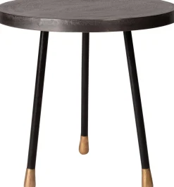 Outlet Beistelltisch Kinzo grau / schwarz D 40 H 40 cm Beistelltische|Beistelltische