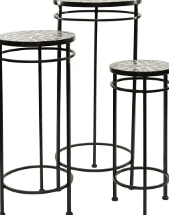 Outlet Beistelltisch Mosaik schwarz D 30 cm H 66 cm Beistelltische|Beistelltische