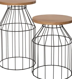 Hot Beistelltisch Orion schwarz / natur D 30 H 52 cm Beistelltische|Beistelltische