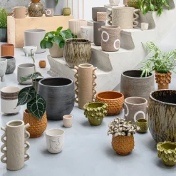 Outlet Blumentopf Adna schwarz / braun D 19 H 21 cm Blumentöpfe|Blumentöpfe & Pflanzgefäße