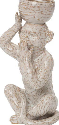 Blumentopf Affe 12,2 x 11 x 24 cm creme Blumentöpfe|Blumentöpfe & Pflanzgefäße