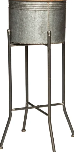 Sale Blumentopf auf Ständer D 38 cm H 64 cm Metall Blumentöpfe|Blumentöpfe & Pflanzgefäße