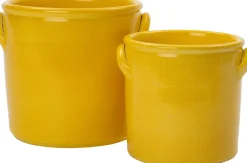 Outlet Blumentopf Gaia D 24 H 24 cm gelb Blumentöpfe|Blumentöpfe & Pflanzgefäße