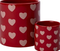 Best Blumentopf Herzen rot D 14 H 13 cm Blumentöpfe & Pflanzgefäße|Blumentöpfe