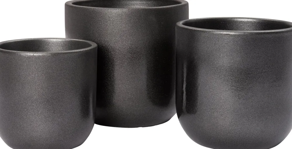Blumentopf Marlon schwarz D 19 H 17 cm Blumentöpfe|Blumentöpfe & Pflanzgefäße