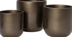 Discount Blumentopf Marlon gold D 17 H 15 cm Blumentöpfe|Blumentöpfe & Pflanzgefäße