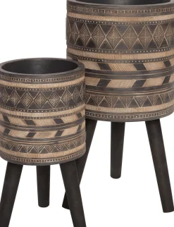 Blumentopf mit Füßen Mila D 22 cm H 42 cm grau Blumentöpfe & Pflanzgefäße|Blumentöpfe