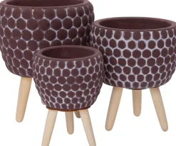 Sale Blumentopf mit Füßen Myrthe braun D 9,5 H 13 cm Blumentöpfe & Pflanzgefäße|Blumentöpfe