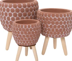 Discount Blumentopf mit Füßen Myrthe terracotta D 15,5 H 18,5 cm Blumentöpfe & Pflanzgefäße|Blumentöpfe