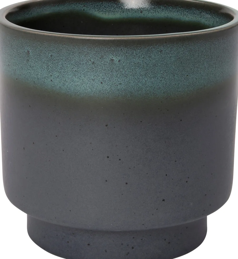 Hot Blumentopf mit Fuß Tilda grau / grün D 20 H 19,5 cm Blumentöpfe|Blumentöpfe & Pflanzgefäße