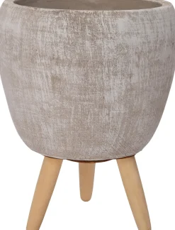 Hot Blumentopf mit Füßen Amber grau D 9,5 H 9,5 cm Blumentöpfe|Blumentöpfe & Pflanzgefäße