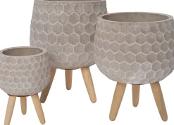 Sale Blumentopf mit Füßen Aylin grau D 9,5 H 9,5 cm Blumentöpfe & Pflanzgefäße|Blumentöpfe