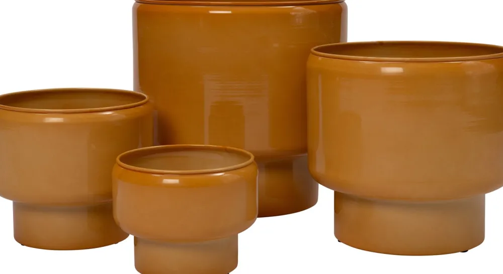 Outlet Blumentopf mit Fuß Vibrant gelb D 20 H 15 cm Blumentöpfe|Blumentöpfe & Pflanzgefäße