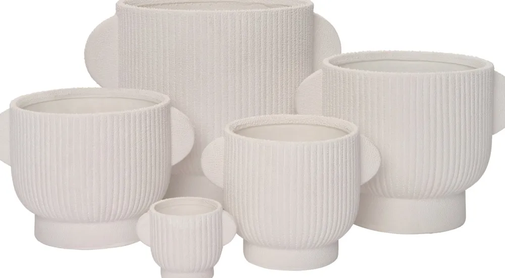 Hot Blumentopf mit Fuß Pierre weiß 25 x 19 x 18 cm Blumentöpfe|Blumentöpfe & Pflanzgefäße