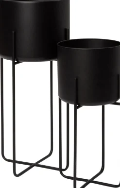 Online Blumentopf mit Ständer Lina schwarz D 28 H 66 cm Blumentöpfe|Blumentöpfe & Pflanzgefäße