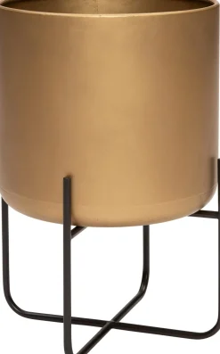 New Blumentopf mit Ständer Kensi D 25,3 cm H 37,7 cm gold Blumentöpfe & Pflanzgefäße|Blumentöpfe