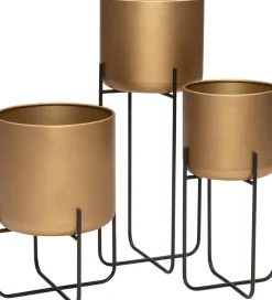 New Blumentopf mit Ständer Kensi D 25,3 cm H 37,7 cm gold Blumentöpfe & Pflanzgefäße|Blumentöpfe